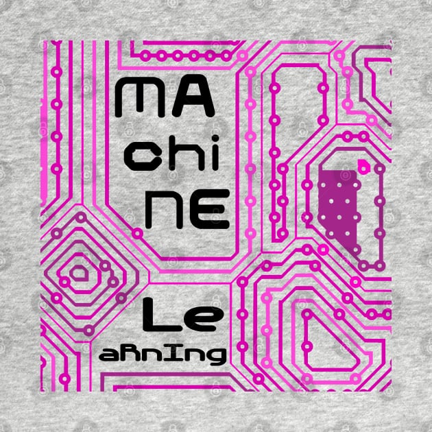 Machine Learning Computer Micro Chip Black Pink by aRtVerse